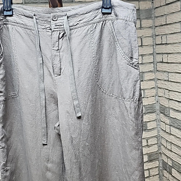 Coldwater Creek Linen Blend Capris, Natural Fit Sz 12 Like New - Picture 3 of 11